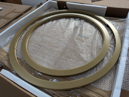 DUS-CC2-05100 Grade-B Dusk Glass Round Nesting Coffee Tables - Gold RRP £129.00