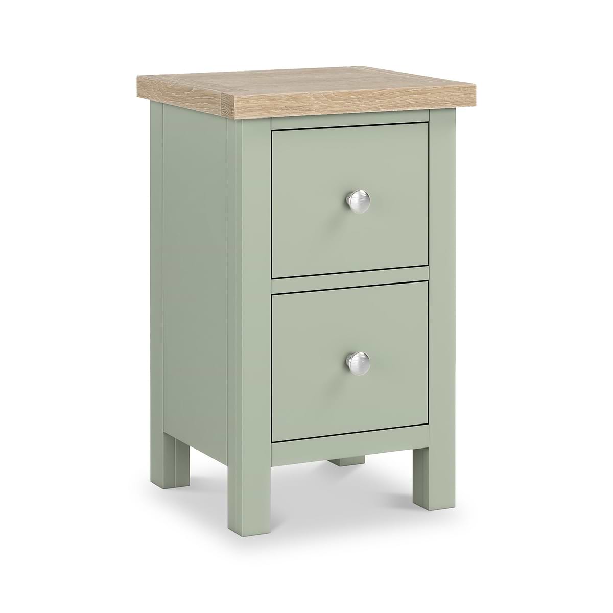 ROS-OUT-00004 Grade-C0 Roseland Furniture Farro Slim Bedside Washed Oak & Sage RRP £89.95