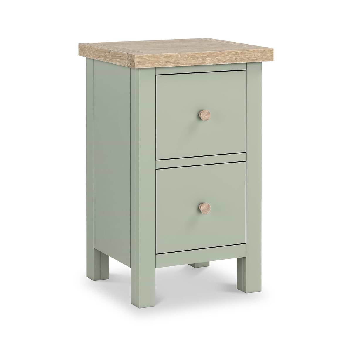 ROS-OUT-00004 Grade-C0 Roseland Furniture Farro Slim Bedside Washed Oak & Sage RRP £89.95