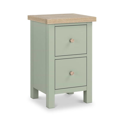 ROS-OUT-00004 Grade-C0 Roseland Furniture Farro Slim Bedside Washed Oak & Sage RRP £89.95