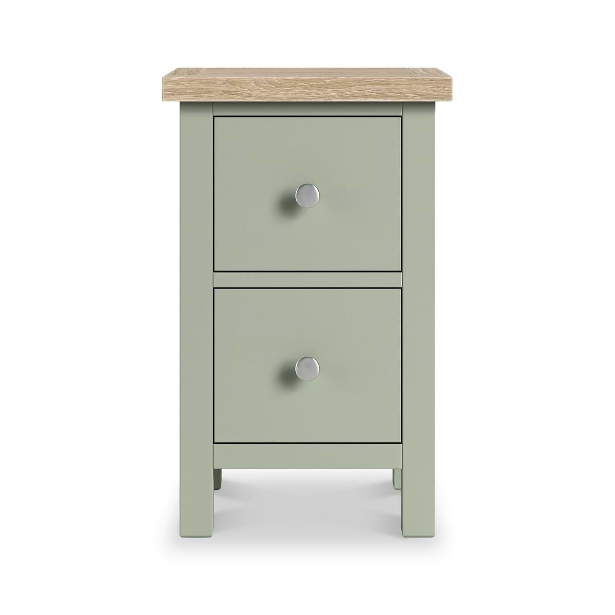 ROS-OUT-00004 Grade-C0 Roseland Furniture Farro Slim Bedside Washed Oak & Sage RRP £89.95
