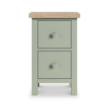 ROS-OUT-00004 Grade-C0 Roseland Furniture Farro Slim Bedside Washed Oak & Sage RRP £89.95