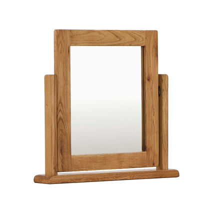 ROS-OUT-01418 Grade-C0 Roseland Furniture Zelah Oak Vanity Mirror RRP £65.95