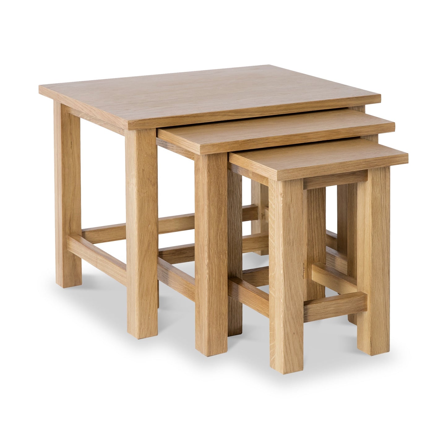 ROS-OUT-00639 Grade-C1 Roseland Furniture London Oak Nest of Tables RRP £114.95