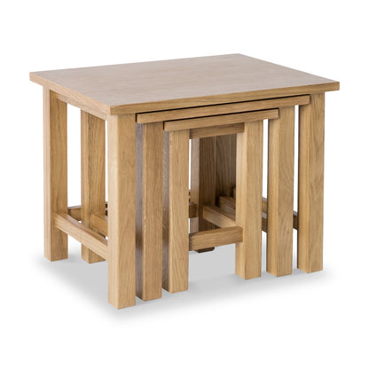 ROS-OUT-00639 Grade-C1 Roseland Furniture London Oak Nest of Tables RRP £114.95
