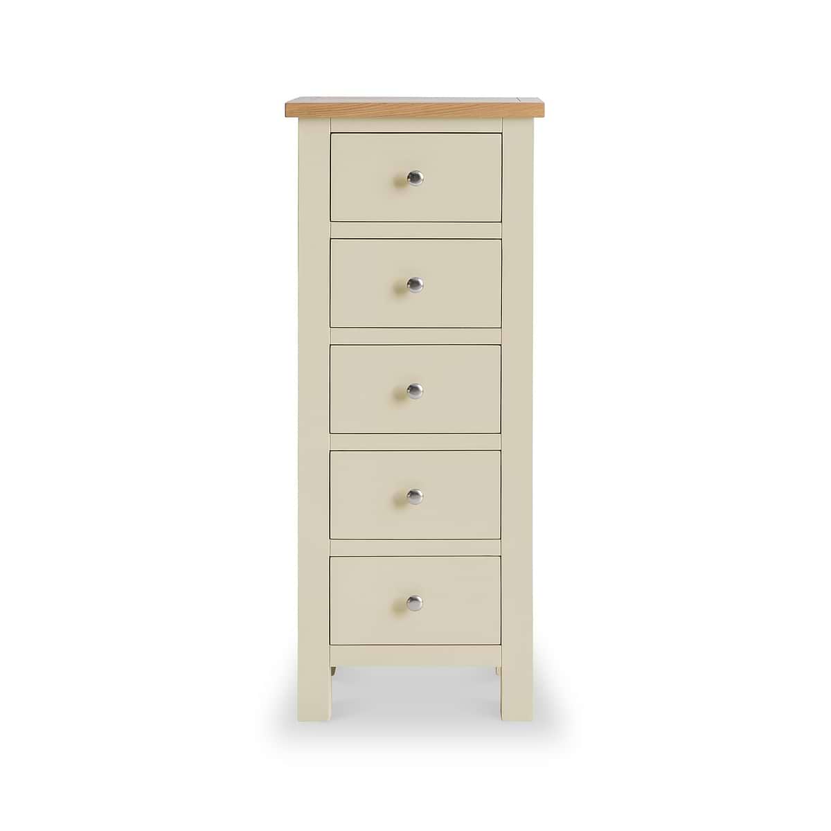 ROS-OUT-00187 Grade-C1 Roseland Furniture Farro Cream Tallboy Chest RRP £234.95
