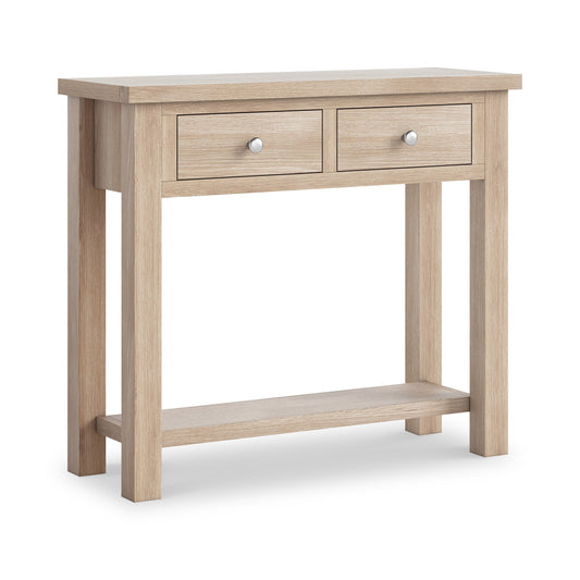 ROS-OUT-01623 Grade-B Roseland Furniture Farrow Washed Oak Console Table RRP £154.95