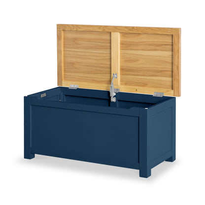 ROS-OUT-00069 Grade-C1 Roseland Furniture Farrow Navy Painted Blanket Box RRP £149.95