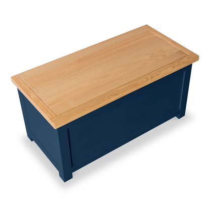 ROS-OUT-00069 Grade-C1 Roseland Furniture Farrow Navy Painted Blanket Box RRP £149.95