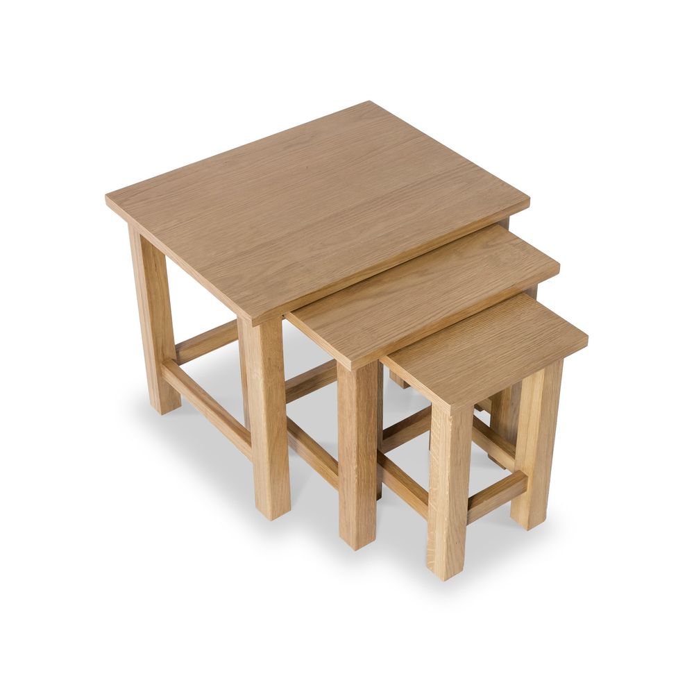 ROS-OUT-00005 Grade-C3 Roseland Furniture London Oak Nest of Tables RRP £114.95
