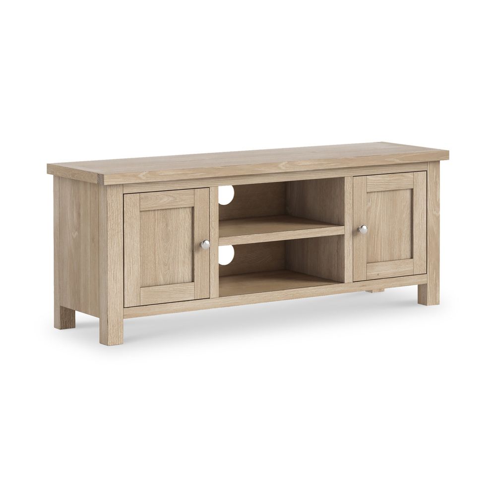 ROS-OUT-00008 Grade-C1 Roseland Furniture Farrow Washed Oak 120cm TV Stand RRP £234.95