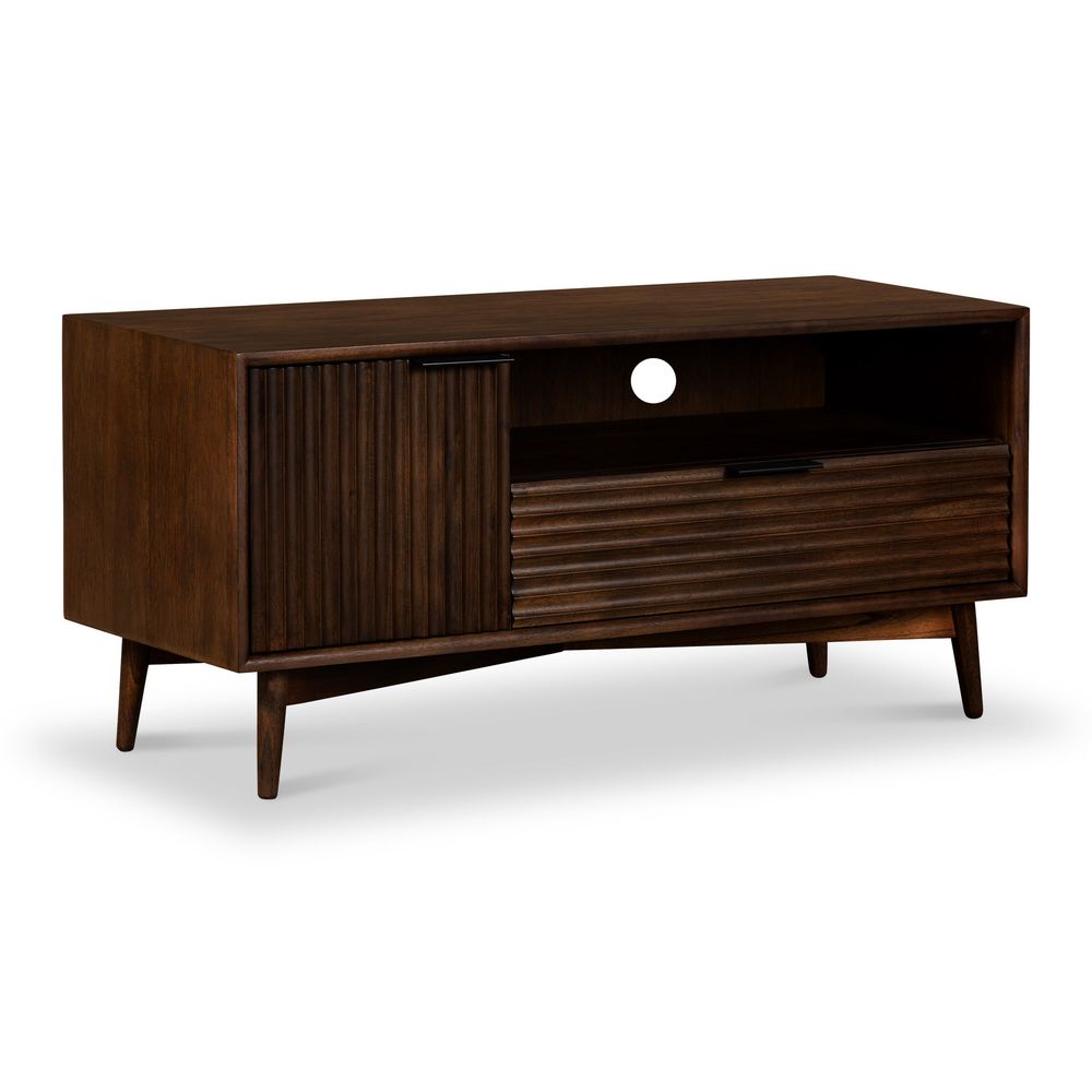 ROS-OUT-00035 Grade-C0 Roseland Furniture Oskar Small 110cm Grooved TV Unit RRP £254.95