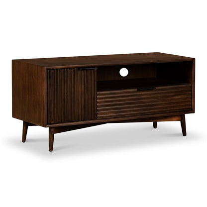 ROS-OUT-00035 Grade-C0 Roseland Furniture Oskar Small 110cm Grooved TV Unit RRP £254.95