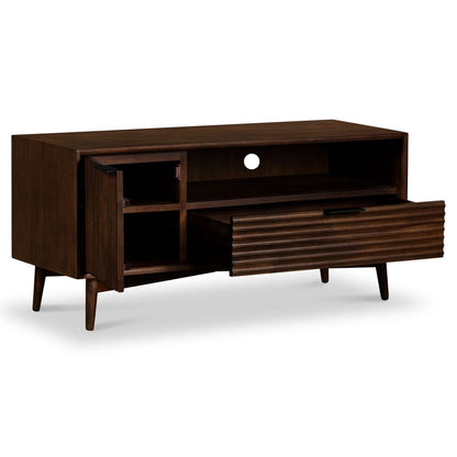 ROS-OUT-00035 Grade-C0 Roseland Furniture Oskar Small 110cm Grooved TV Unit RRP £254.95