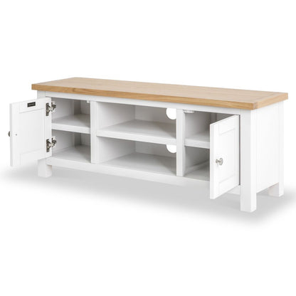 ROS-OUT-00065 Grade-C0 Roseland Furniture Farrow Grey Painted 120CM TV Stand RRP £179.95