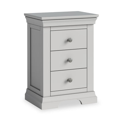 ROS-OUT-00071 Grade-C1 Roseland Furniture Colette 3 Drawer Bedside Table - Grey RRP £139.95