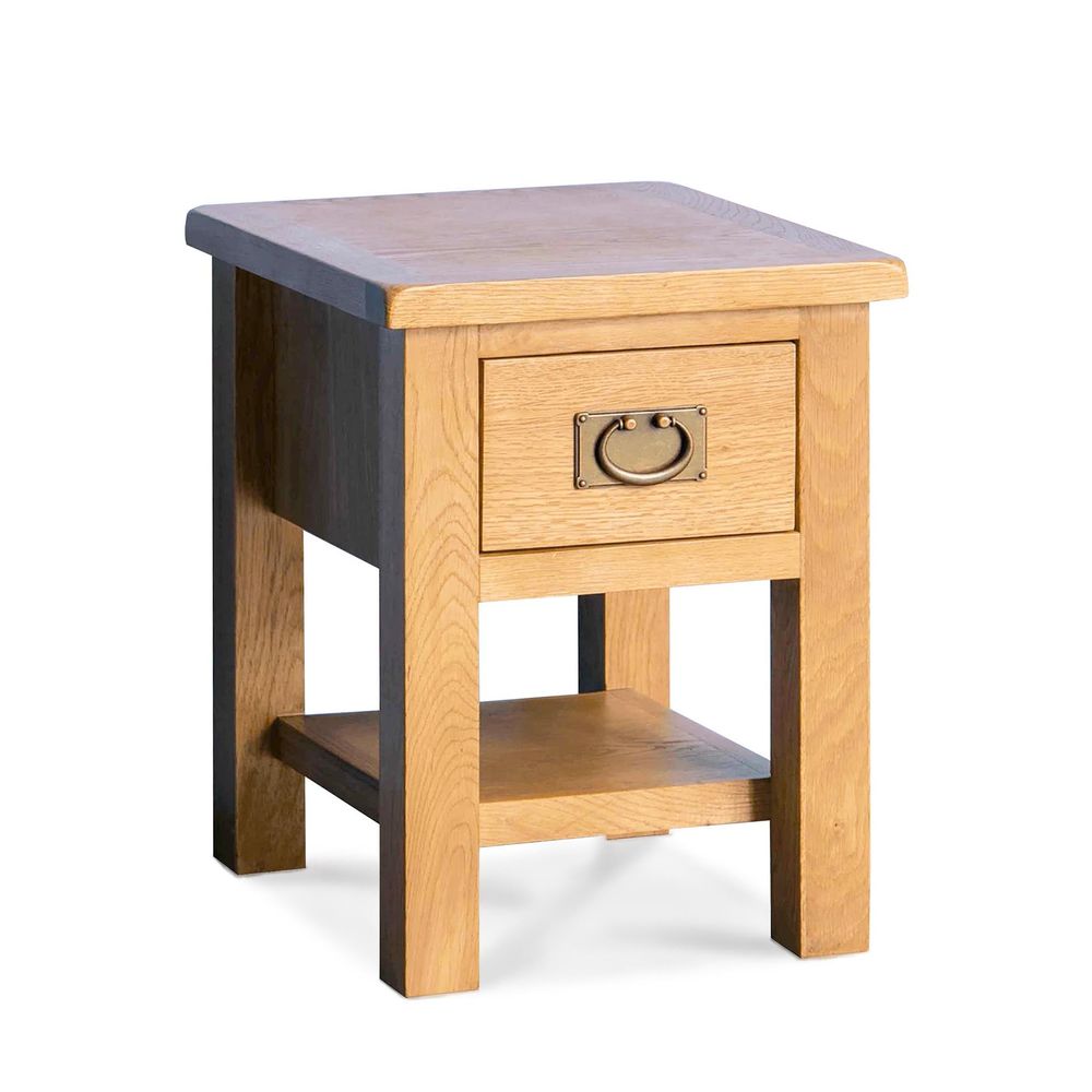 ROS-OUT-00136 Grade-C0 Roseland Furniture Surrey Oak Lamp Table RRP £84.95