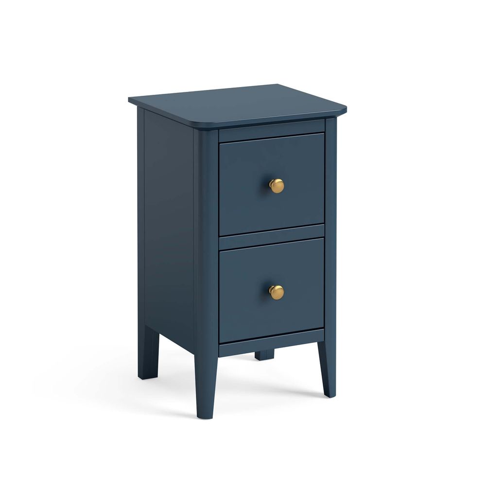 ROS-OUT-00141 Grade-C0 Roseland Furniture Stirling Blue Narrow Bedside Table RRP £109.95