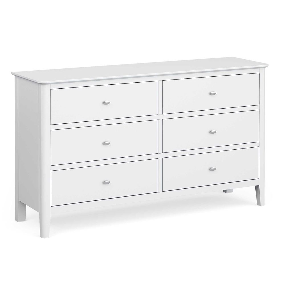 ROS-OUT-00189 Grade-C1 Roseland Furniture Chester White 6 Drawer Chest of Drawers RRP £439.95