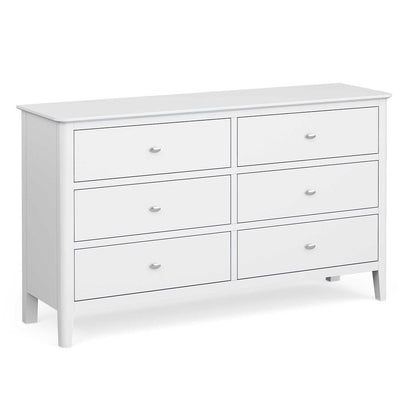 ROS-OUT-00189 Grade-C1 Roseland Furniture Chester White 6 Drawer Chest of Drawers RRP £439.95