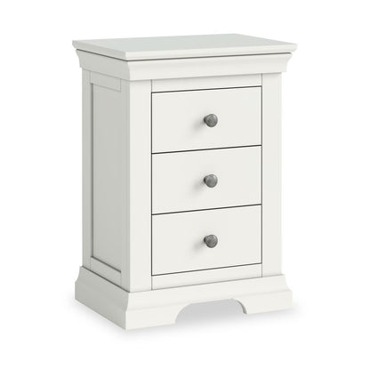 ROS-OUT-00191 Grade-C0 Roseland Furniture Colette 3 Drawer Bedside Table - Cream RRP £124.95