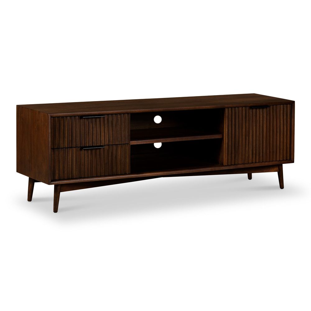 ROS-OUT-00197 Grade-C0 Roseland Furniture Oskar Wide 150cm Grooved TV Unit RRP £334.95