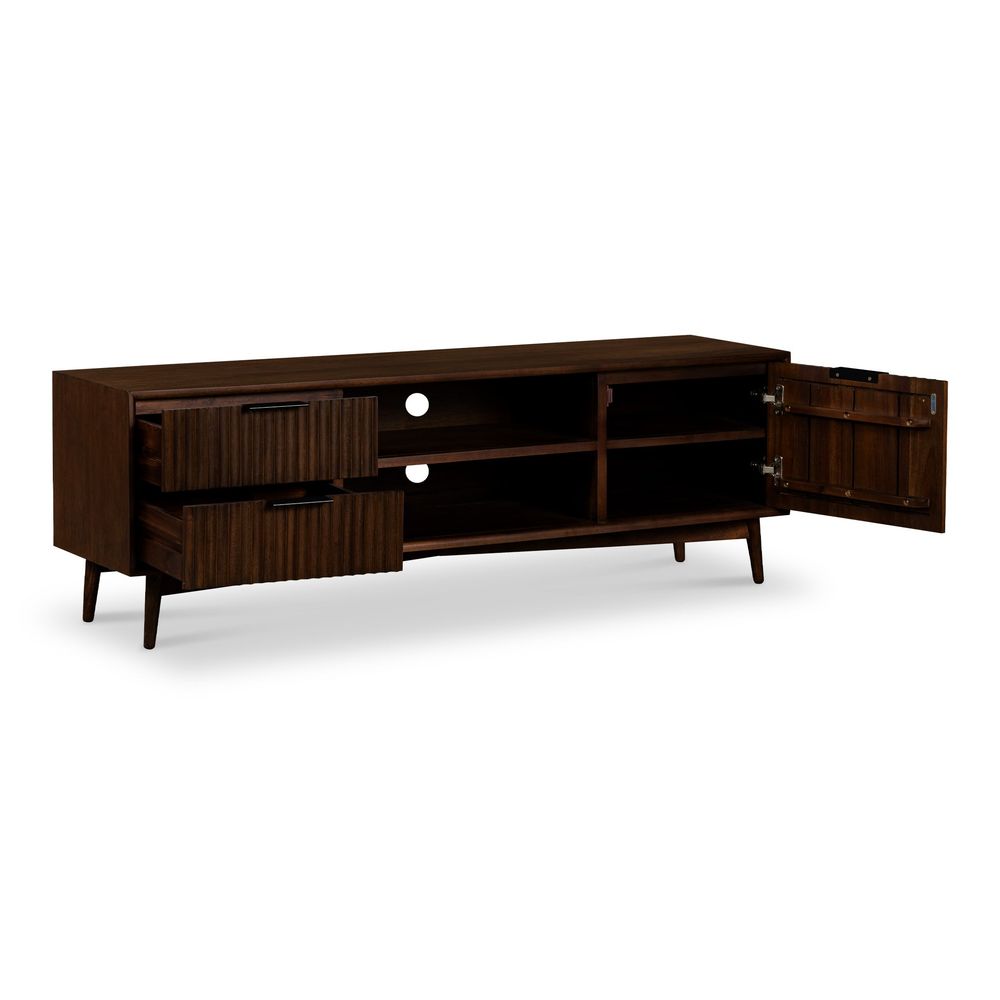 ROS-OUT-00197 Grade-C0 Roseland Furniture Oskar Wide 150cm Grooved TV Unit RRP £334.95