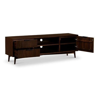 ROS-OUT-00197 Grade-C0 Roseland Furniture Oskar Wide 150cm Grooved TV Unit RRP £334.95