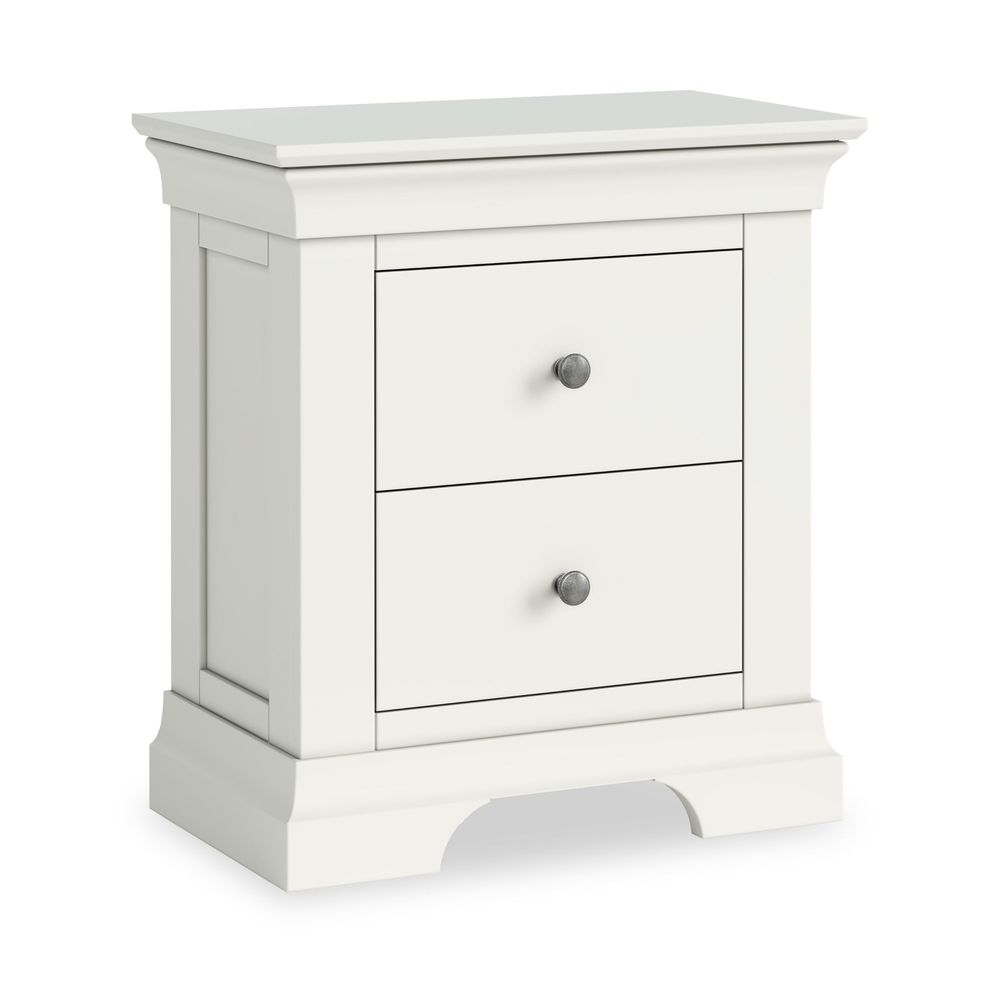 ROS-OUT-00202 Grade-C1 Roseland Furniture Colette 2 Drawer Bedside Table - Cream RRP £124.95