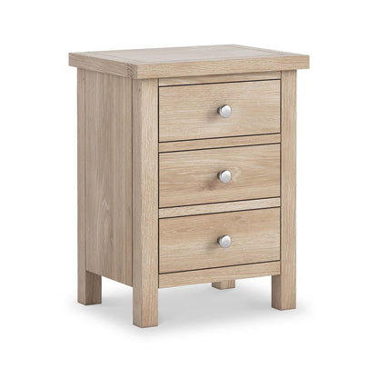 ROS-OUT-00536 Grade-C1 Roseland Furniture Farrow Washed Oak Bedside Table RRP £109.95