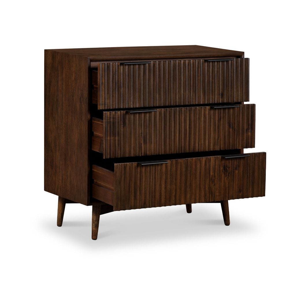 ROS-OUT-00656 Grade-C1 Roseland Furniture Oskar 3 Drawer Grooved Chest RRP £299.95