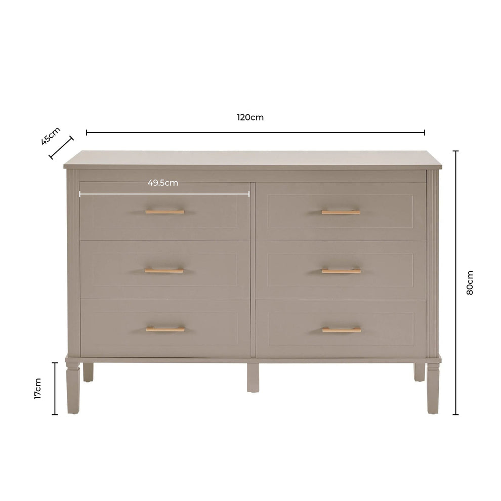 DUS-QCF-01792 Grade-B Dusk Sienna 6 Drawer Chest - Vetiver RRP £259.00