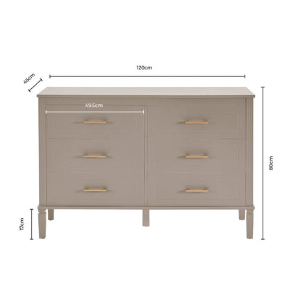 DUS-QCF-01792 Grade-B Dusk Sienna 6 Drawer Chest - Vetiver RRP £259.00