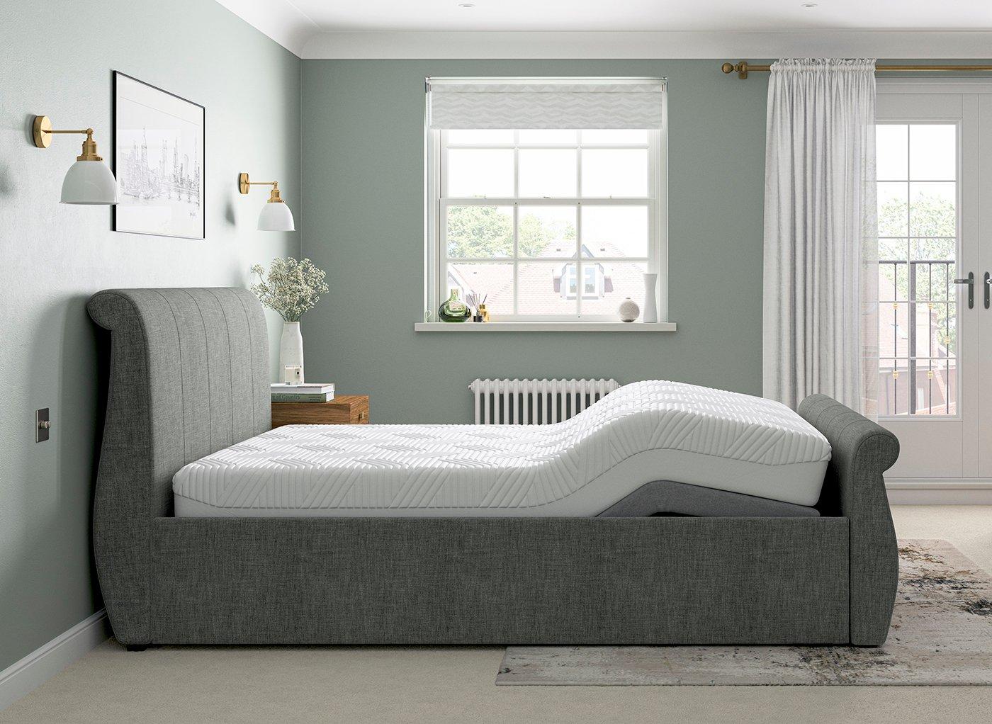Dreams Lucia Grade B Sleepmotion 400i Dark Grey Adjustable Double Bed Frame RRP £1598