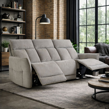 Aspire Ashford Grade B Acier Woven Chenille 3 Seater Power Recliner Sofa RRP £965