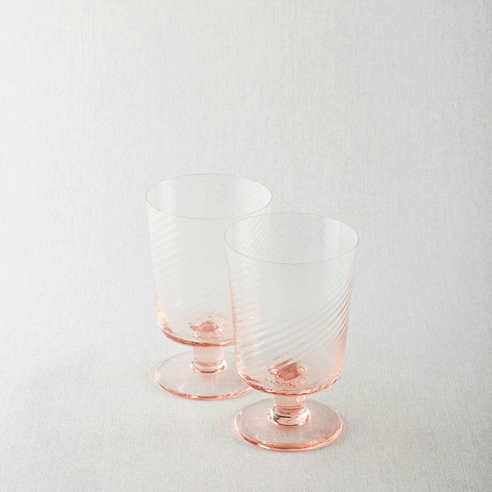 HOM-APM-02271 Maison Margaux Italian Swirl Glass Set Of 2 Pink Maison Margaux Pink RRP £62