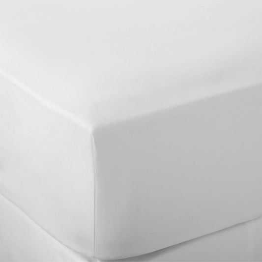 SOA-DIR-02211 Grade-C0 Soak & Sleep Fitted Sheet White 200TC Egyptian Cotton Double 40cm RRP £25