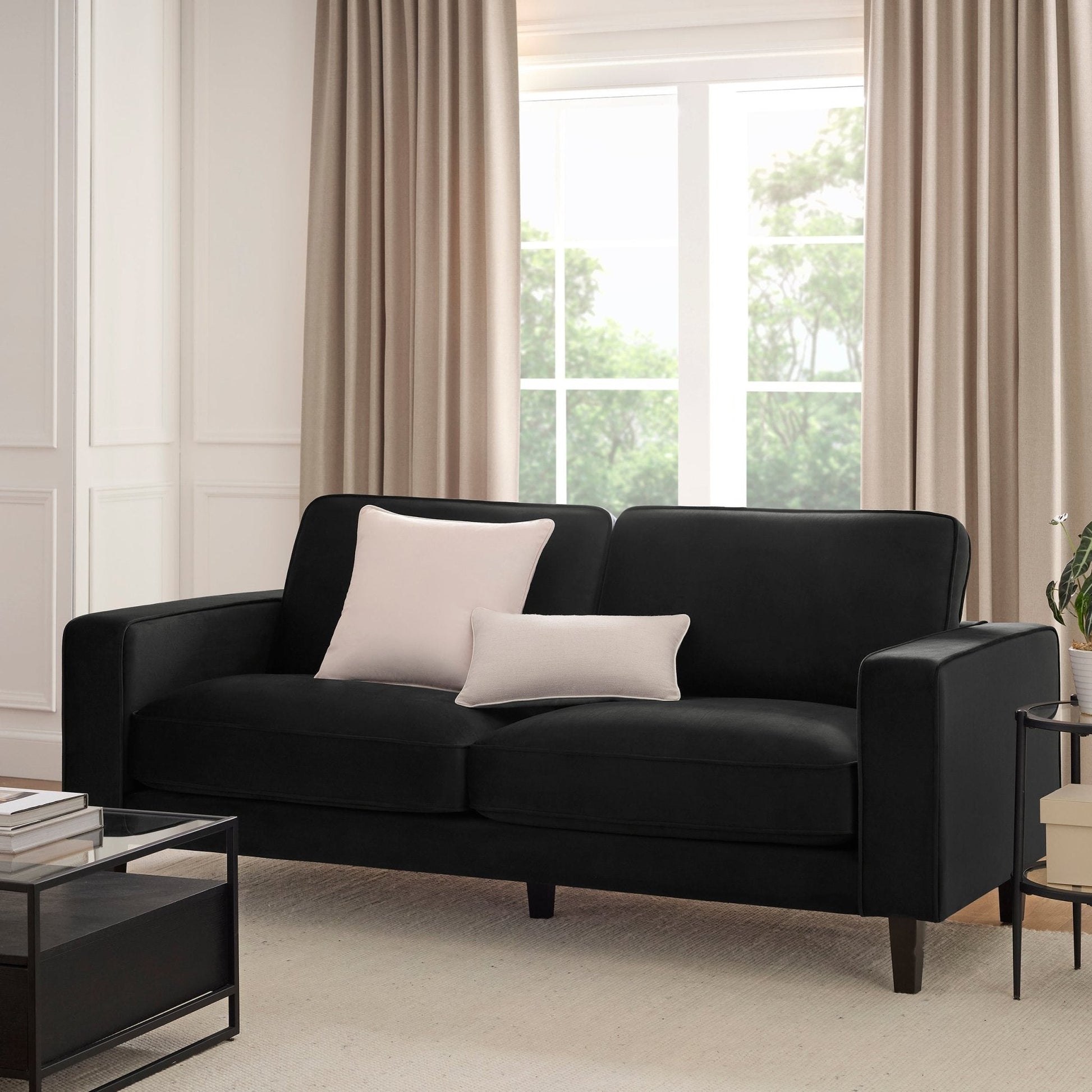 Dusk Grade B Soho Ink Velvet 3 Seater Sofa RRP £569