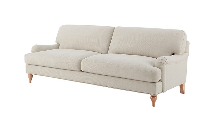 Dusk Grade B Hampshire Traditional 3 Seater Sofa - Textured Weave - Beige RRP £629
