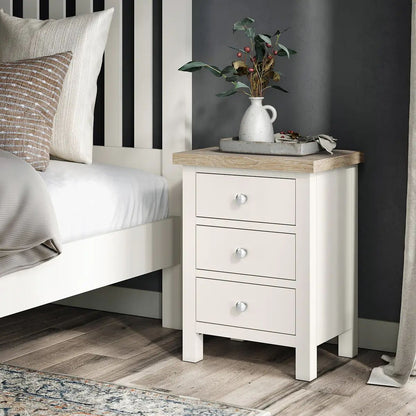 ROS-OUT-01073 Grade-B Roseland Furniture Farro Two Tone 3 Drawer Bedside RRP £109.95