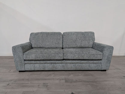  Oak Furnitureland Grade B Melbourne Enzo Duck Egg Fabric 4 Seater Sofa RRP £1249