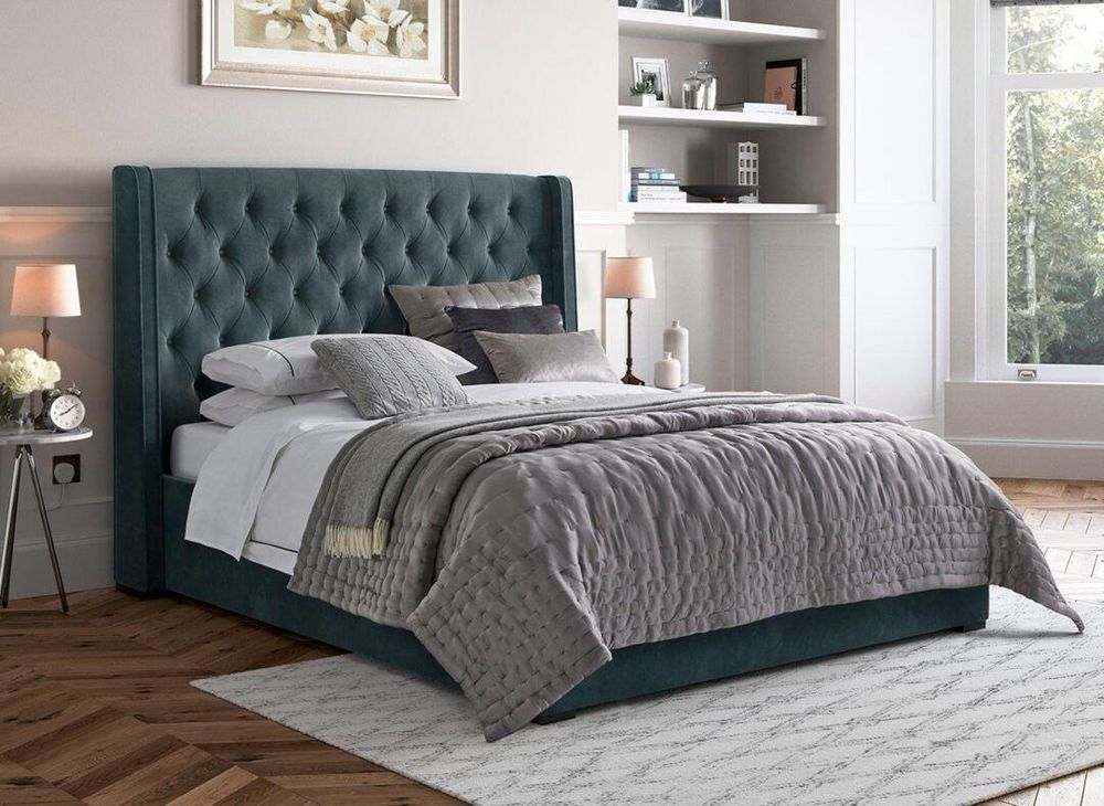 Dreams Grade B Deacon Dark Grey Upholstered Double Bed Frame RRP £899