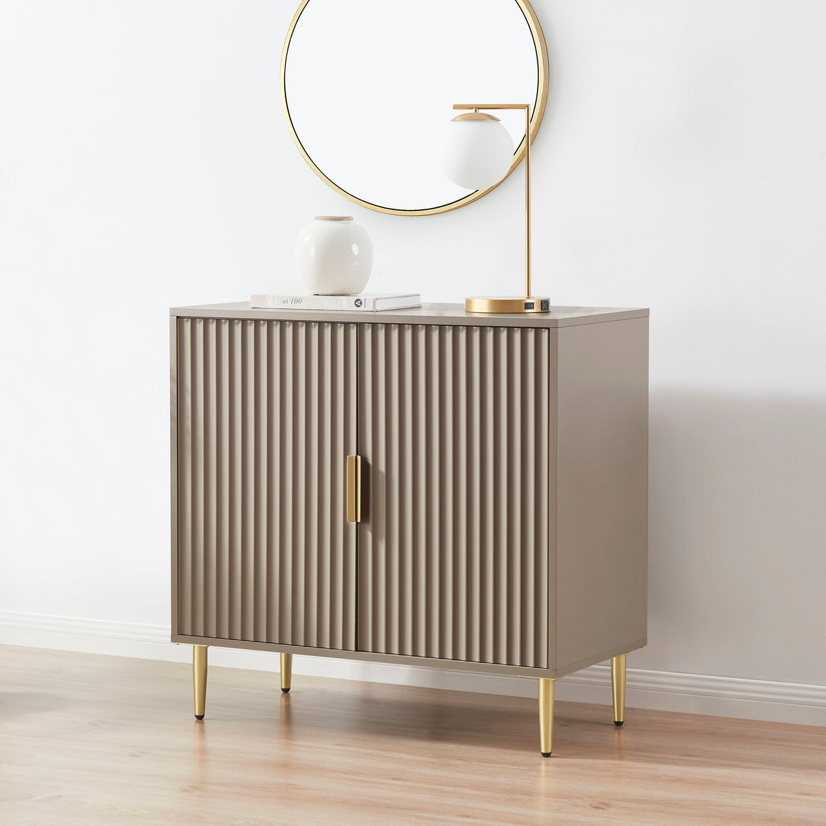 Dusk Evie Grade B Taupe and Gold Effect 2 Door Sideboard RRP £209.00