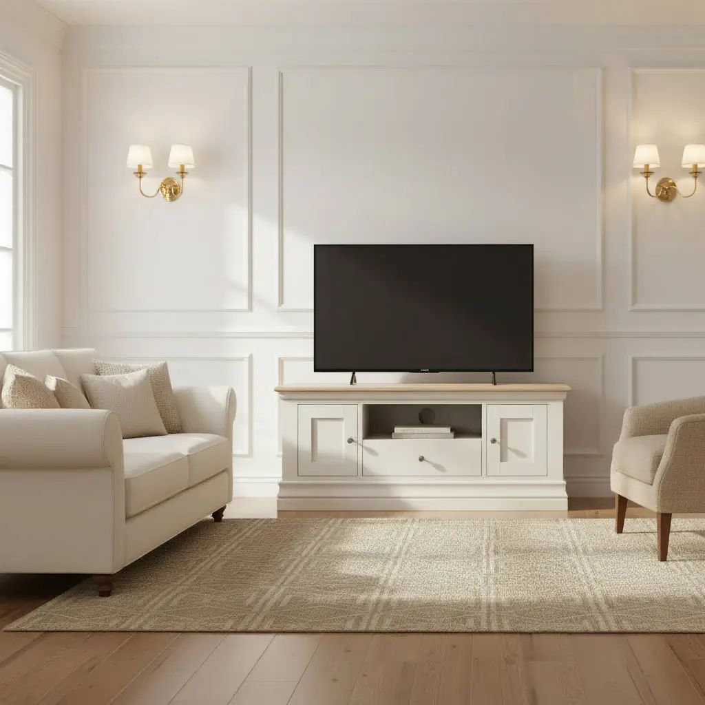 Roseland Furniture Grade B Linden Cream 120cm TV Unit RRP £340