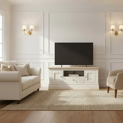Roseland Furniture Grade B Linden Cream 120cm TV Unit RRP £340