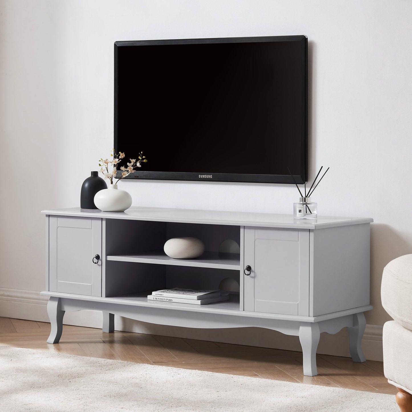 DUS-CC2-00059 Grade-B Dusk Amelie TV Unit - Light Grey RRP £104.00