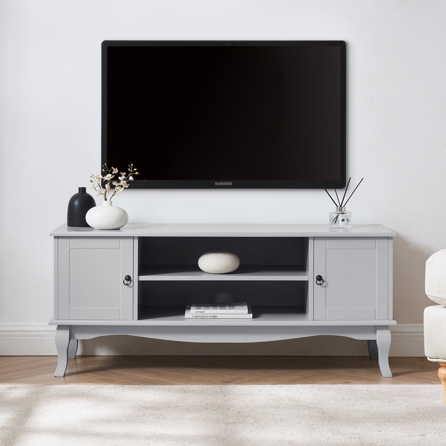 DUS-CC2-00059 Grade-B Dusk Amelie TV Unit - Light Grey RRP £104.00