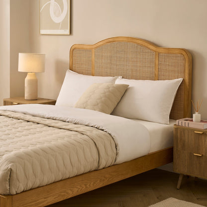 DUS-CC2-03934 Grade-B Dusk Annecy Kingsize Rattan Bed Frame - Natural RRP £305.00