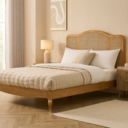 DUS-CC2-03934 Grade-B Dusk Annecy Kingsize Rattan Bed Frame - Natural RRP £305.00