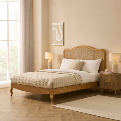 DUS-CC2-03934 Grade-B Dusk Annecy Kingsize Rattan Bed Frame - Natural RRP £305.00